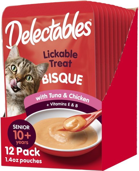 Hartz Delectables Bisque Senior 10+ Tuna & Chicken Lickable Cat Treat