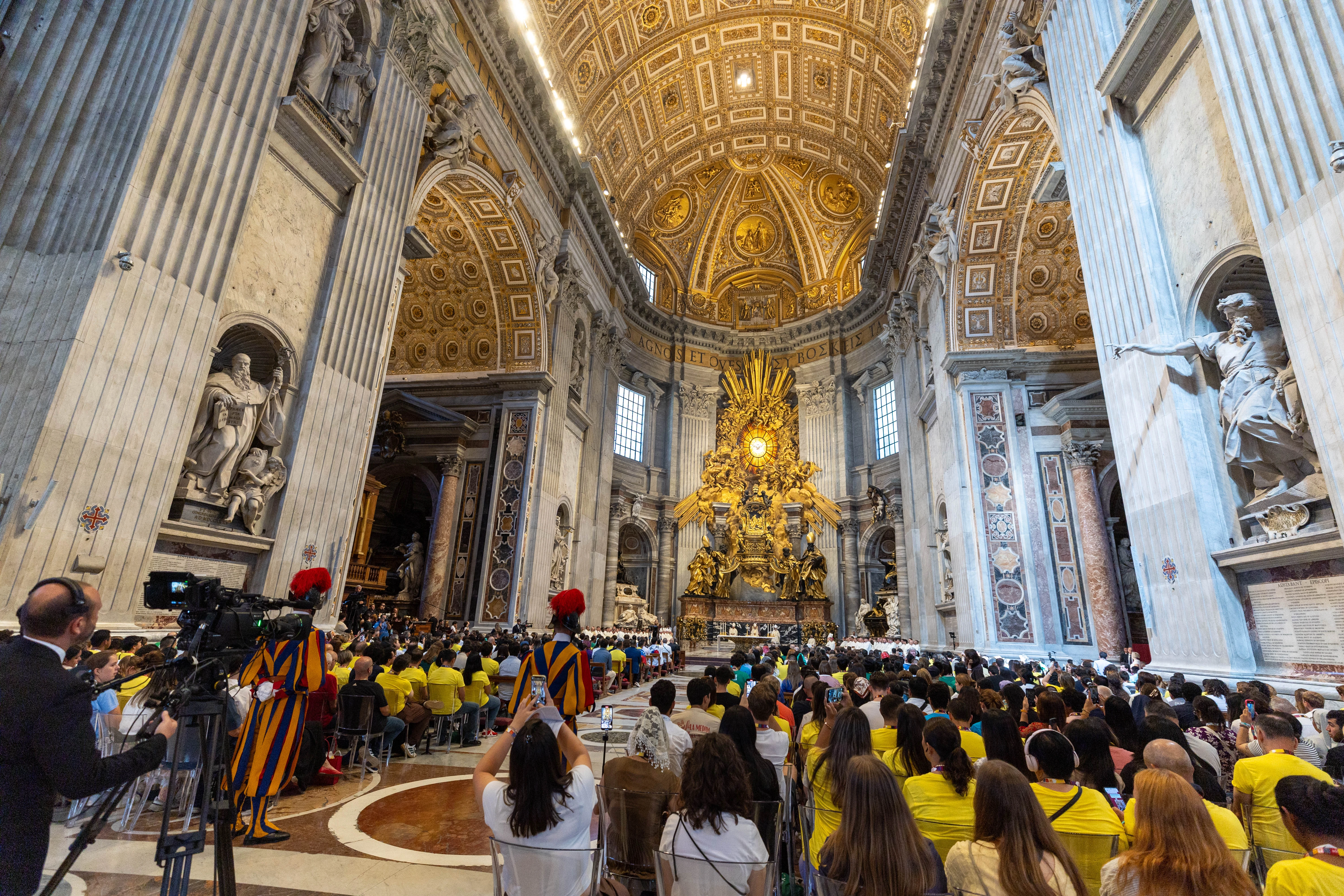 Digital missionaries and Catholic influencers participate in the Mass for the Jubilee of Digital Missionaries and Catholic Influencers on July 29, 2025, in St. Peter’s Basilica at the Vatican.?w=200&h=150