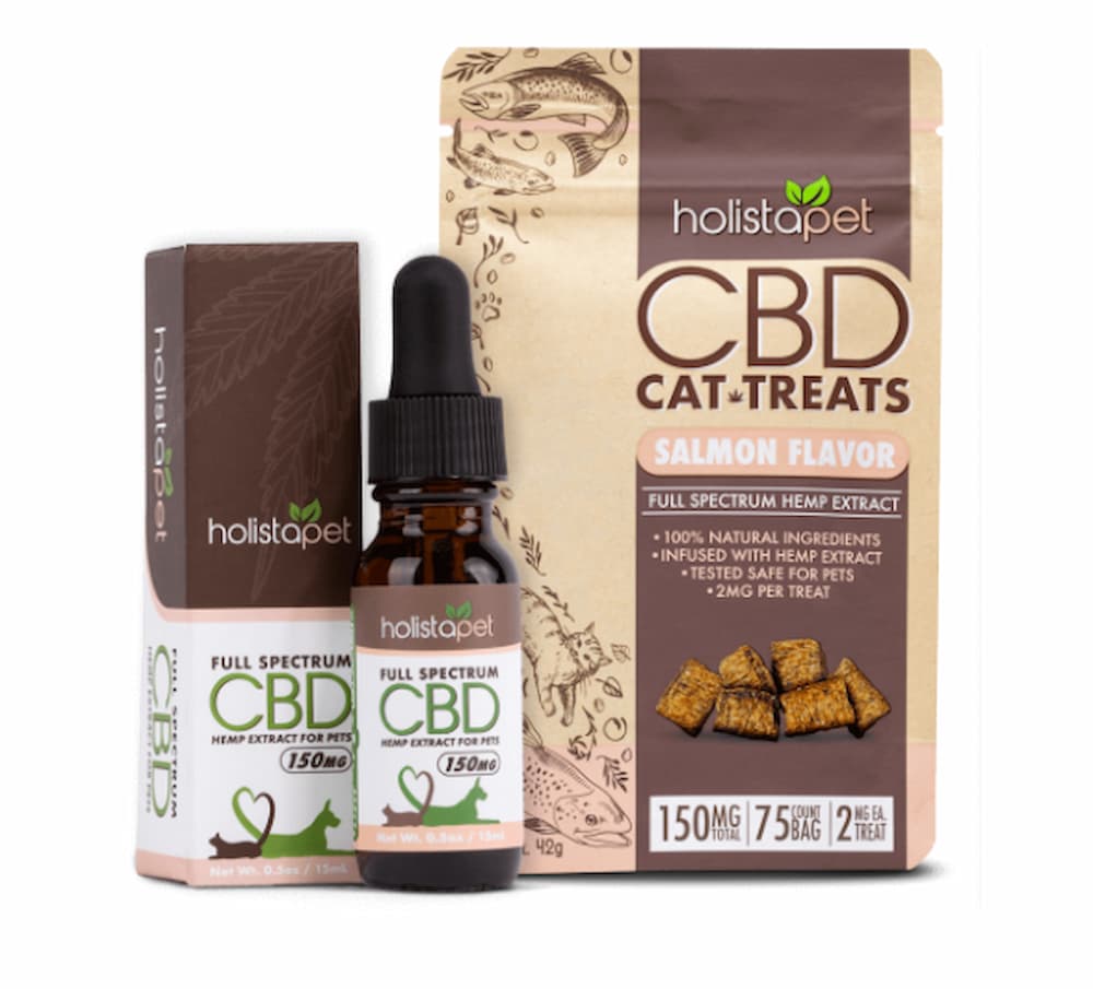 Holista pet CBD bundle with cat treats featured