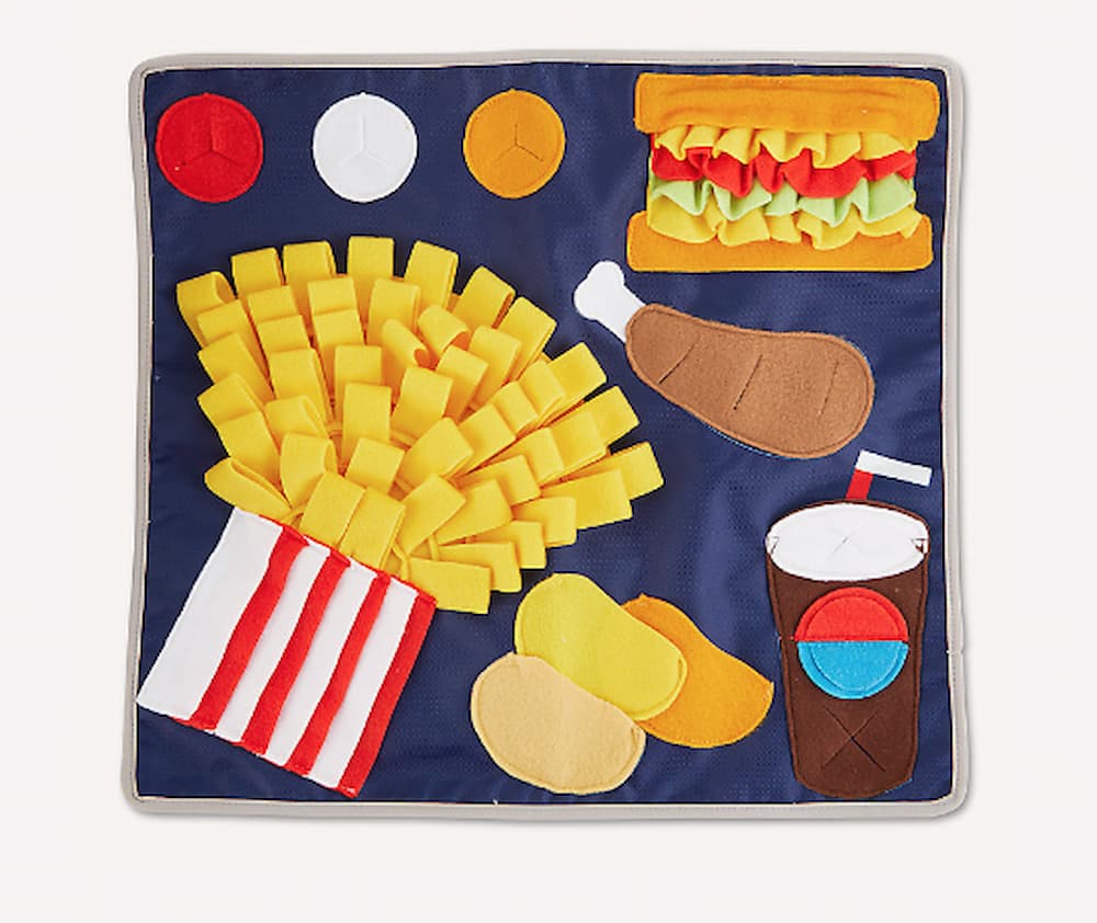 Joyhound Classroom Snuffle mats for dogs Fast Foods Burrow & Play Mat