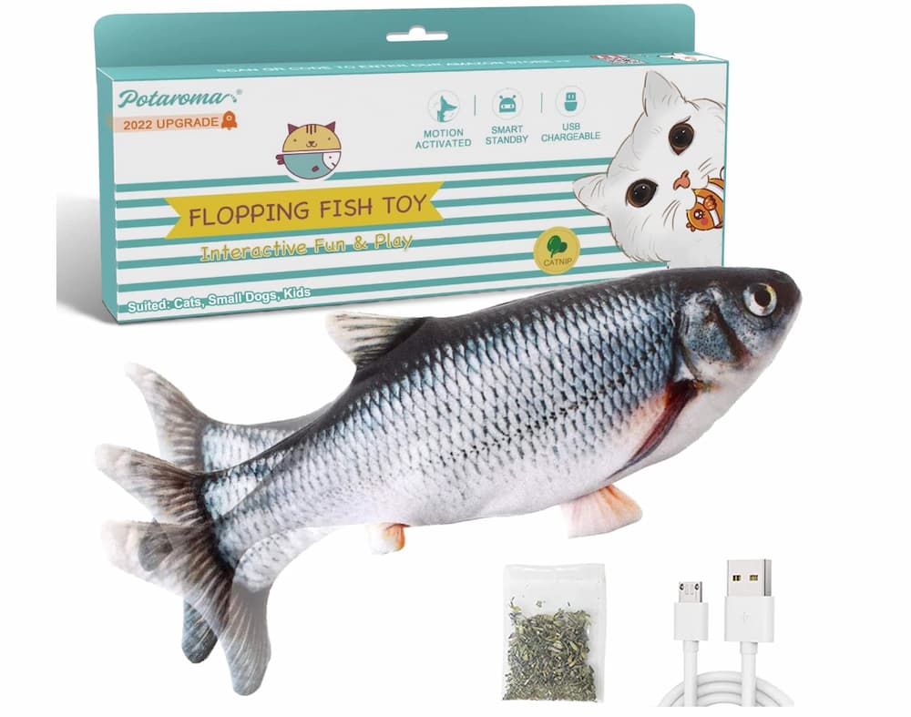 Potaroma Cat Toys Flopping Fish with SilverVine and Catnip