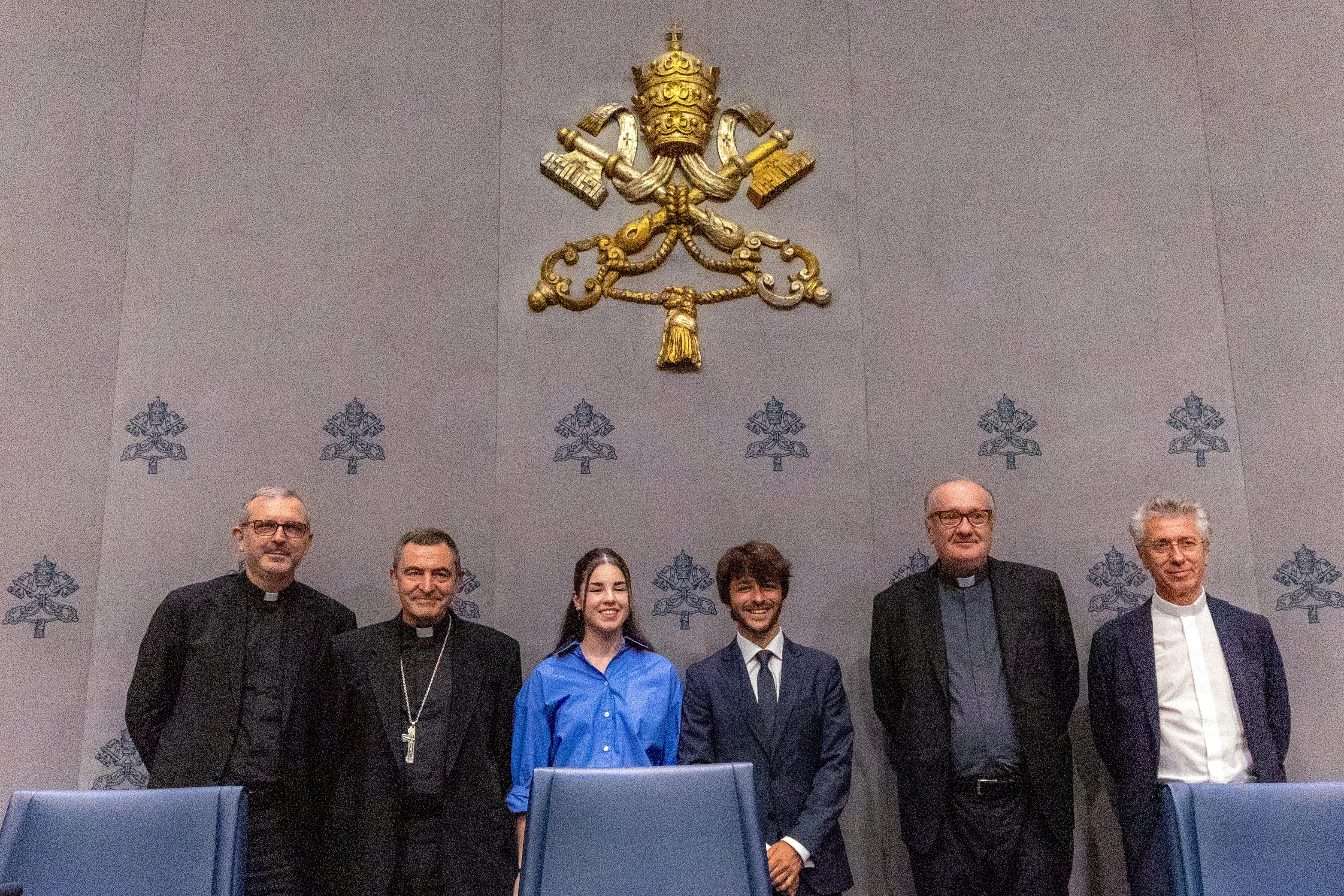 Representatives of the International Committee of the “Rome 25 - Santiago 27 - Jerusalem 33” initiative present their project on July 2, 2025, at the Vatican.?w=200&h=150